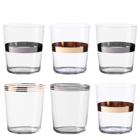 Glas-Konfigurator der Gläser mit Gold- und Platinstreifen – 21st Century