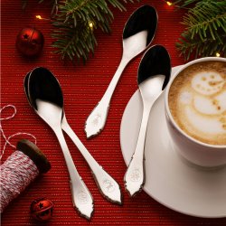 Kaffeelöffel-Set 4-tlg. mit Laser Weihnachten – Duke