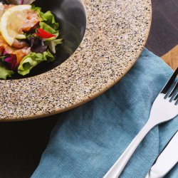 Pasta-/Gourmet Teller 27 cm Gaya RGB Sand schwarz matt Lunasol