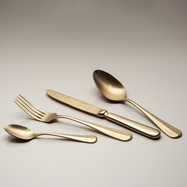 Besteckset 24 tlg.- Baguette Vintage PVD Champagne Stone Wash