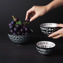 Müslischalen-Set 3 tlg. - Basic Dots Black