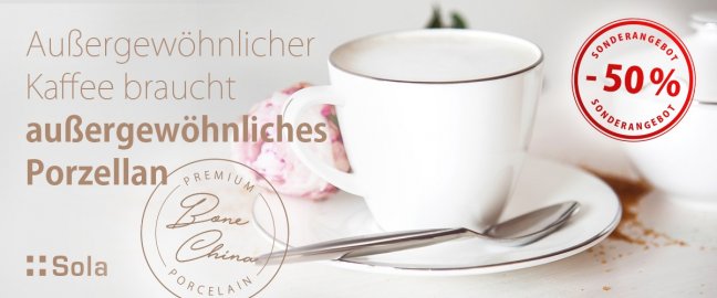 Premium Bone China-Porzellan im Rabatt von 50%
