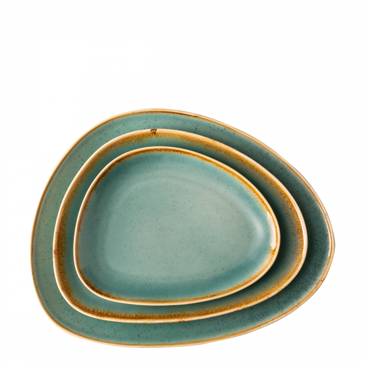 Platte oval Triangle 20,5 x 15,9 cm - Gaya Sand türkis Lunasol