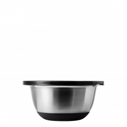 Rührschüssel-Set CNS 4-tlg. mit Kunststoffdeckel und rutschfestem Silikon-Boden Basic Kitchen