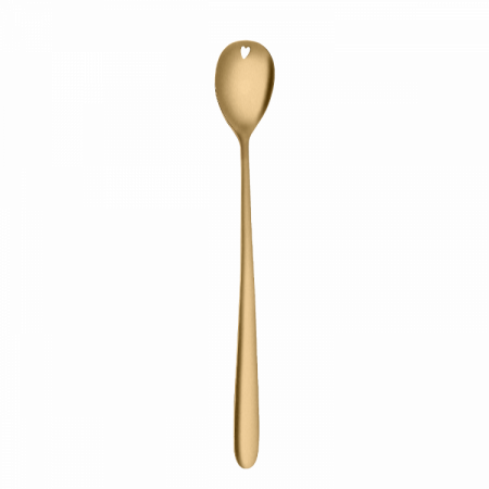 Latte-/Limonadenlöffel mit Herz PVD light gold - Love Cutlery