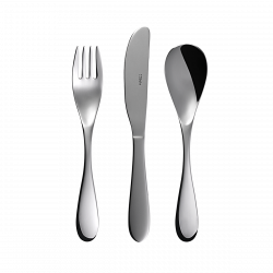 Kinderbesteck Set 3-tlg. auf Hängekarton Basic Alpha poliert