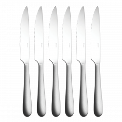 Steakmesser Set 6-tlg. in silber Magnetbox Alpha Stiel matt