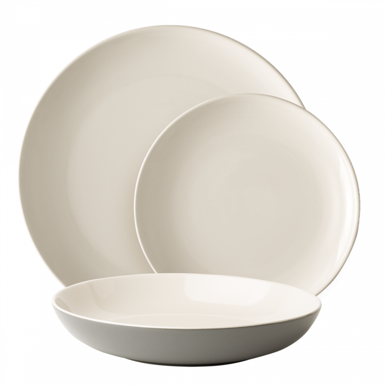 Keramik-Teller Set 12-tlg. – Elements West taupe
