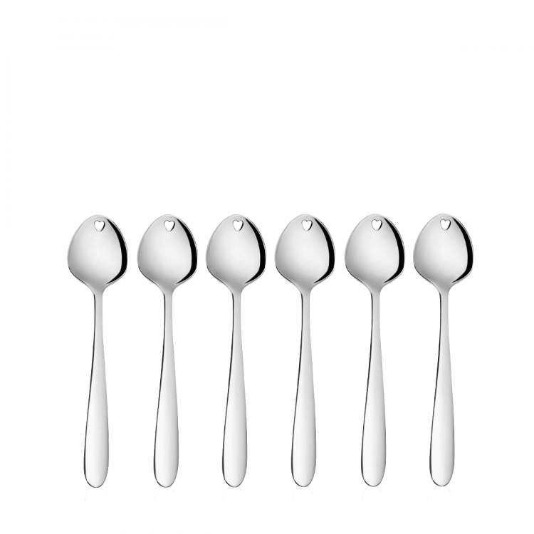 Glacelöffel mit Herz 6tlg. Set – Love Cutlery