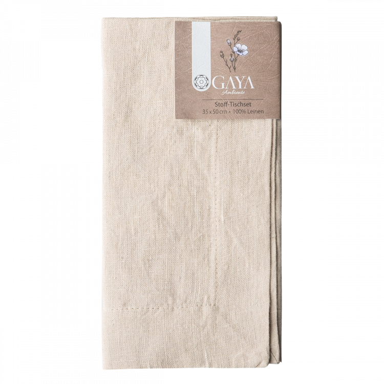 Stoff-Tischset 35 x 50 cm Kalk - Gaya Ambiente
