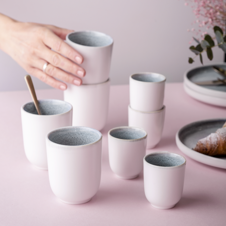 Porzellan Becher Set 8-tlg. - Gaya Atelier Glacial Ice