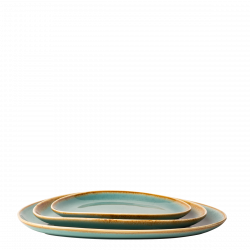 Platte oval Triangle 20,5 x 15,9 cm - Gaya Sand türkis Lunasol