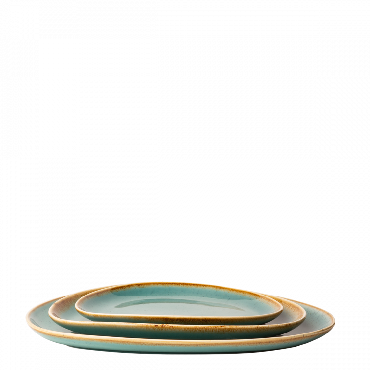 Platte oval Triangle 20,5 x 15,9 cm - Gaya Sand türkis Lunasol