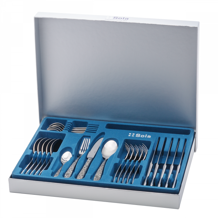 Besteckset 24-tlg. -  Alpha poliert Laser Snow