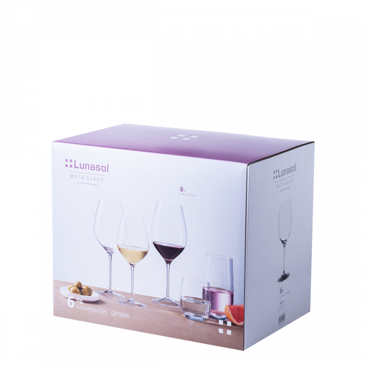 Rotweinglas 660 ml Set 6-tlg. - Optima Glas Lunasol