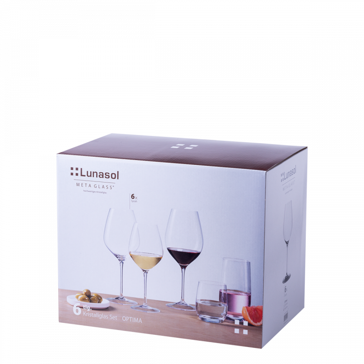 Rotweinglas 570 ml Set 6-tlg. - Optima Glas Lunasol