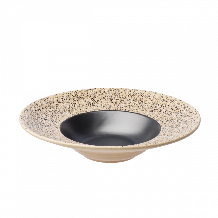 Pasta-/Gourmet Teller 27 cm Gaya RGB Sand schwarz matt Lunasol