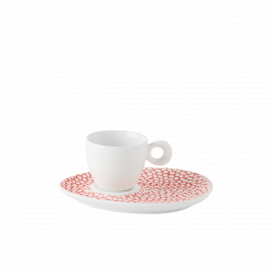 Mokka Untertasse Flow strukturiert skin/weiss