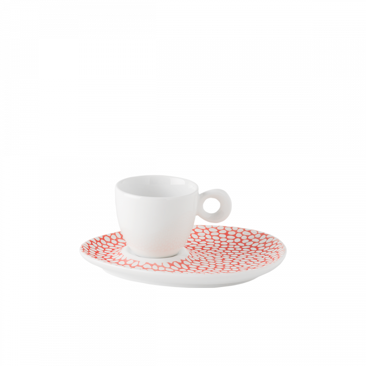 Mokka Untertasse Flow strukturiert skin/weiss