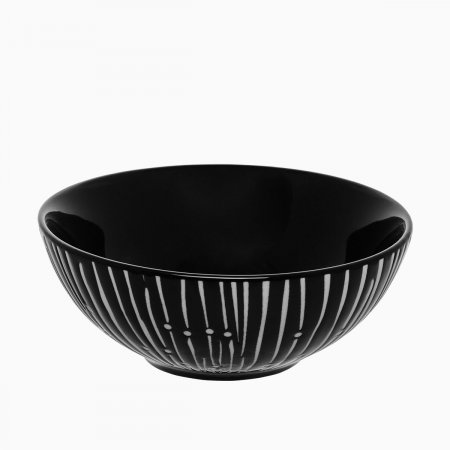 Cerealienschüssel schwarz Lines / hellgrau 14 cm - Basic