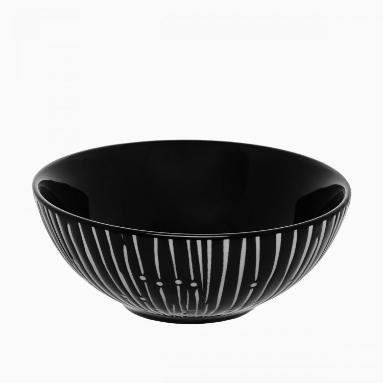Cerealienschüssel schwarz Lines / hellgrau 14 cm - Basic