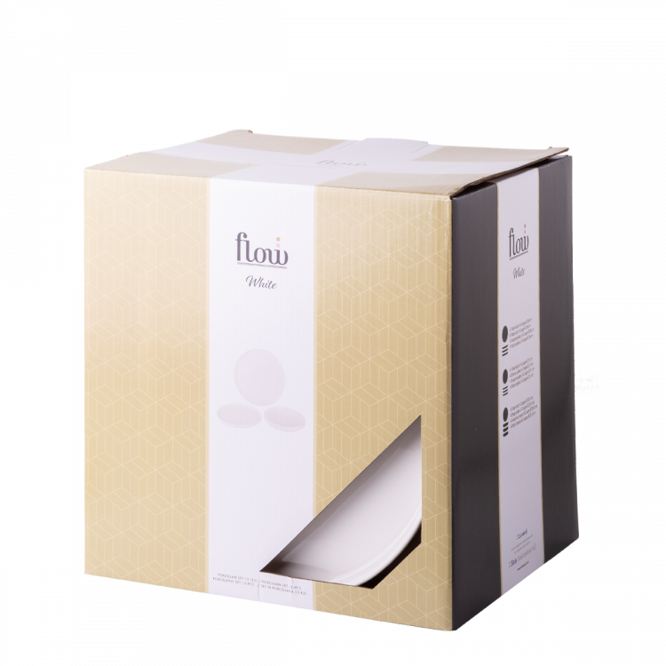 Teller-Set 12-tlg. U-Coupe FLOW Lunasol white