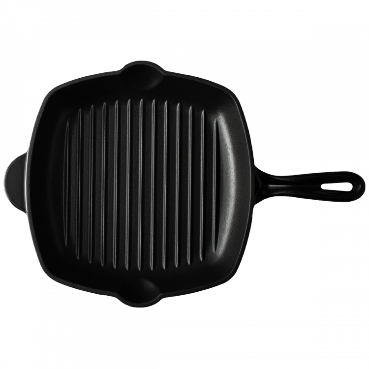 Gusseisen-Grillpfanne emailliert schwarz 27 x 27 cm Jupiter Lunasol
