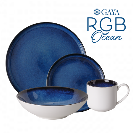 Geschirr-Set 16-tlg. - Gaya RGB Ocean gloss Lunasol
