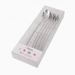 Latte Macchiatolöffel mit Herz 6 tlg. - Love Cutlery