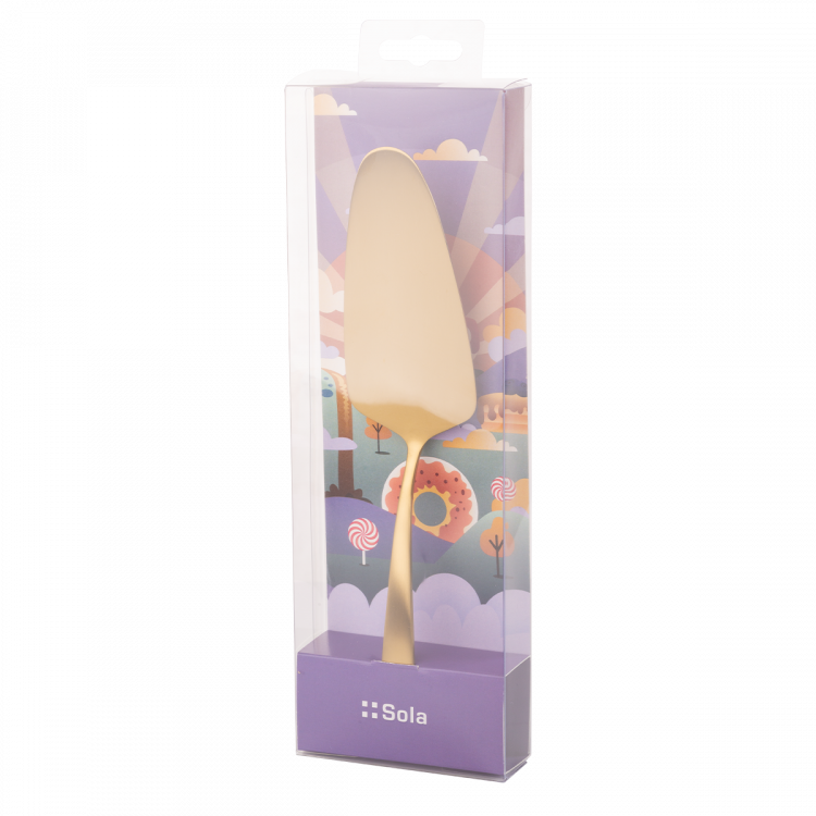 Tortenheber in PET Packung Alpha PVD Gold ganz matt