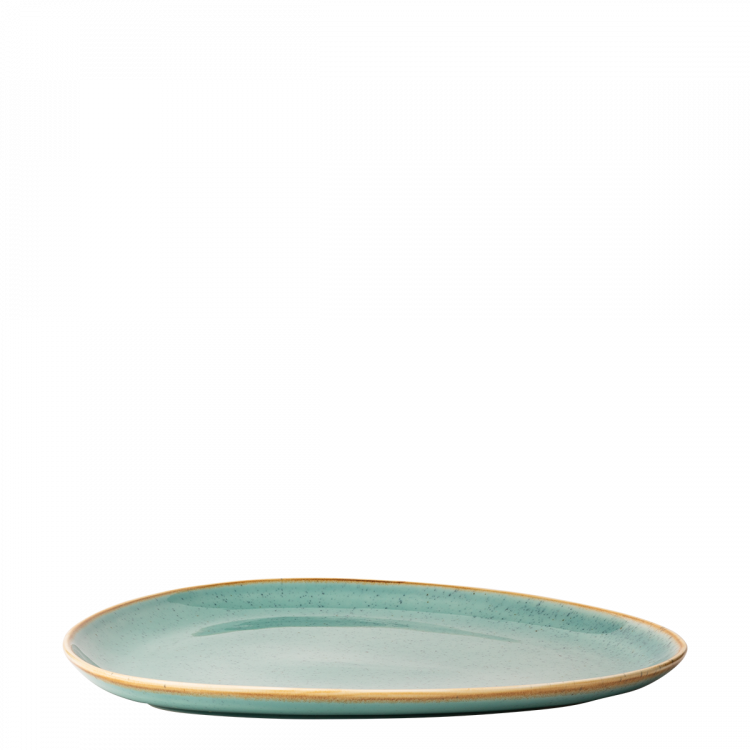 Platte oval Triangle 30,5 x 24,2 cm - Gaya Sand türkis Lunasol