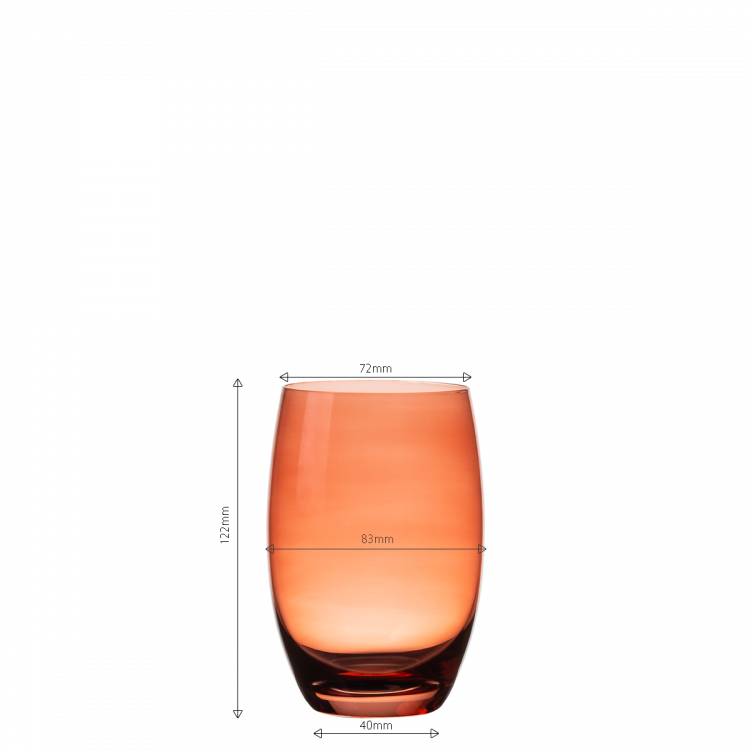 Tumbler Barrel 460 ml rot Set 6-tlg. Optima Glas Lunasol color