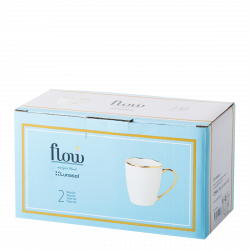 Mug 360ml, Set 2-tlg. - FLOW Lunasol mit Gold-Rand