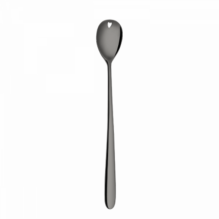 Latte-/Limonadenlöffel mit Herz PVD grey - Love Cutlery
