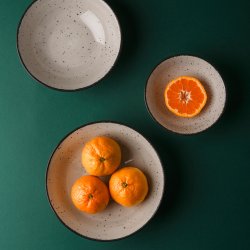 Porzellan Set 16-tlg. - Gaya Atelier light grey speckled