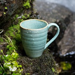 Kaffe / Tee Mug 300 ml Spiral - Gaya Sand türkis Lunasol