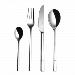 Besteckset  24 tlg. - Luxus Rille Teilvergoldet