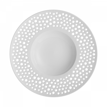 Gourmetteller tief 30 cm FLOW Perforated weiss