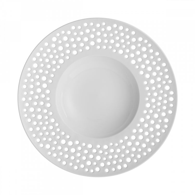 Gourmetteller tief 30 cm FLOW Perforated weiss