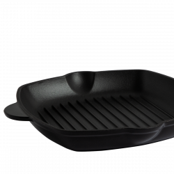 Gusseisen-Grillpfanne emailliert schwarz 27 x 27 cm Jupiter Lunasol