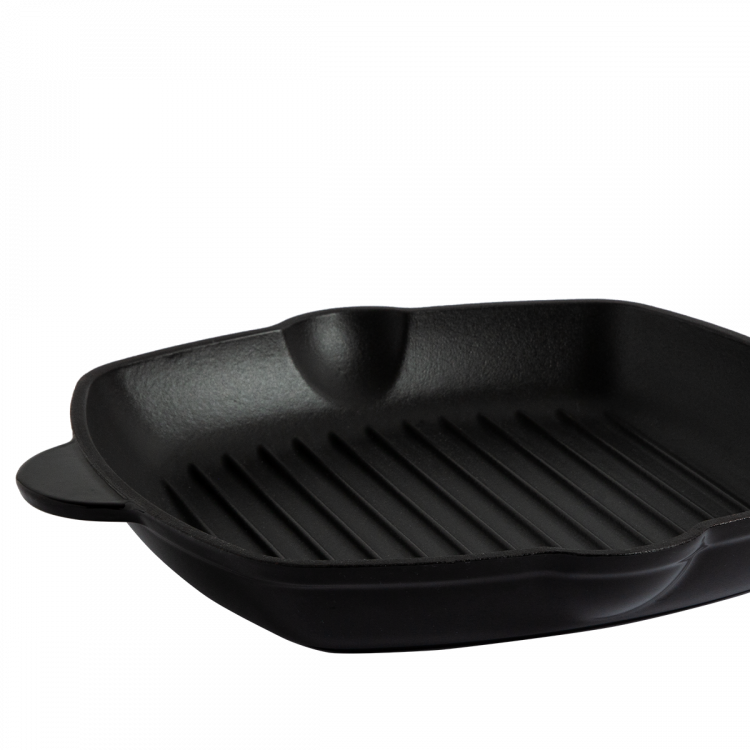 Gusseisen-Grillpfanne emailliert schwarz 27 x 27 cm Jupiter Lunasol