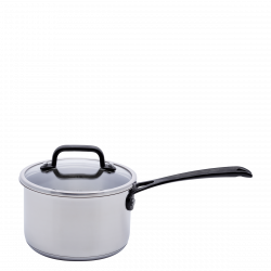 Stielkasserolle 18 x 8.5 cm, 2.1 lt mit Glasdeckel Orion GAYA Inox mit Profigriffen