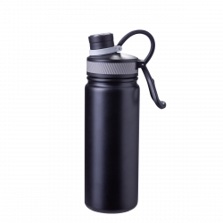 Thermo-Trinkflasche CNS Doppelwand 650 ml schwarz matt