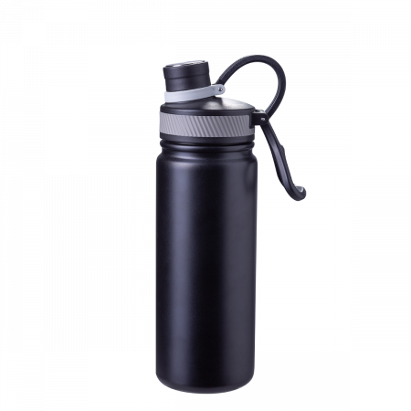 Thermo-Trinkflasche CNS Doppelwand 650 ml schwarz matt