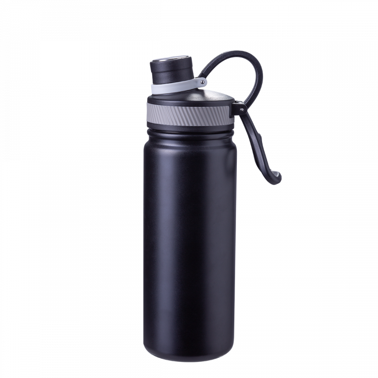 Thermo-Trinkflasche CNS Doppelwand 650 ml schwarz matt