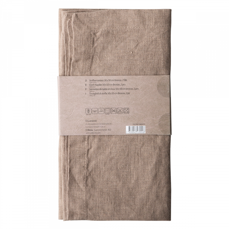 Stoffservietten 50 x 50 cm Bronze, 2 Stk. - Gaya Ambiente