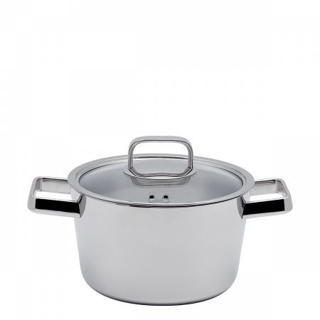 Topf Merkur Luxus mit Glasdeckel 3,2 L Platinum Lunasol