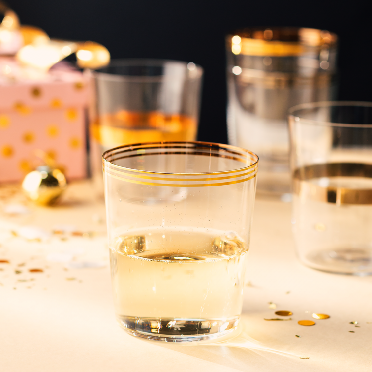 Tumbler 440 ml mit 3 Gold-Streifen Set 6-tlg. -21st Century Glas Lunasol