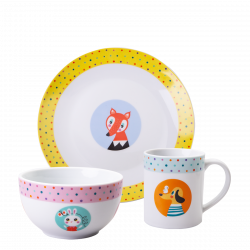 Animals Kinder Porzellan-Set 3-tlg. KIDS WORLD