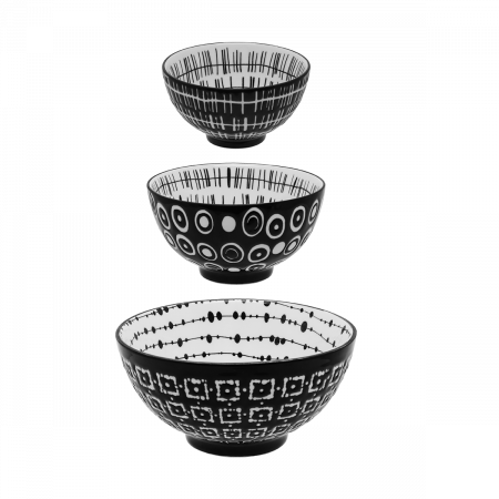 Müslischalen-Set 3 tlg. - Basic Dots Black